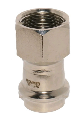 Переходник ВПр-НР 42х1 1-2, из нержавеющей стали, пресс, Rommer