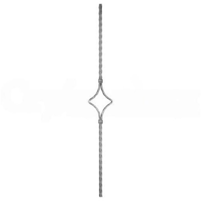 Балясина из квадрата 12мм обжатого с 1 вставкой ромб