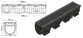 Комплект: Желоб пластиковый Drive DN150 H200 + решетка чугунная шина  (кл. Е600)